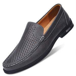 Scarpe retrò da <span class=keywords><strong>uomo</strong></span> in vera pelle <span class=keywords><strong>mocassini</strong></span> da ufficio formali Slip-on per feste di matrimonio in Mesh traspirante scarpe da guida - Product Image 6
