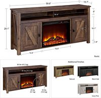 2021 Console TV de cheminée électrique en bois moderne pour téléviseurs jusqu'à 60 "meubles grande unité support de télévision à miroir avec cheminée en blanc