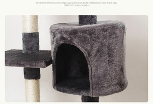 Arbre à chat <span class=keywords><strong>de</strong></span> luxe à 4 niveaux avec grand condo et hamac - Panneau E1, peluche 350 g/m², poteaux à gratter en sisal <span class=keywords><strong>de</strong></span> 3 mm, utilisation multi-chats - Product Image 6