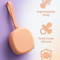Étui de rangement pour sucette en silicone de qualité alimentaire, portable, anti-écrasement, étanche, lavable, avec cordon de transport
