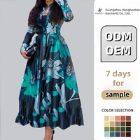 Robe longue plissée grande taille pour femme, personnalisée ODM, imprimé floral, idéale pour les soirées estivales