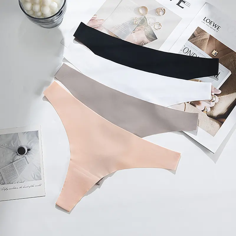 Comfortable Multi-color Options Seamless Silk Underwear Bonded Panties One Piece Traceless Panties