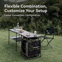 Table de camping et de pique-nique pliable télescopique réglable en hauteur en fibre de carbone ultra légère - Mobilier d'extérieur