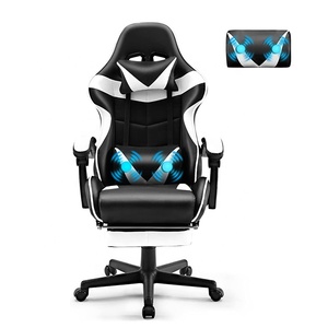 Sillín de asiento de espuma gruesa de 8 cm de cuero de Pvc <span class=keywords><strong>azul</strong></span> Ca, sillón reclinable ergonómico <span class=keywords><strong>Racer</strong></span> E-Sports, sillas de escritorio para ordenador, hace que los juegos sean cómodos - Product Image 2