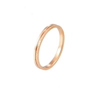 Ins-Style Senior Minimalistischer Schmuck Edelstahl Roségold Dünner Matter Fingerring für Damen