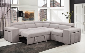 Easy to Hand-assembled <strong>air</strong> Permeability 2s+corner+2s Ottoman Cream White <strong>Velvet</strong> Sectional <strong>Sofa</strong> Sets <strong>Sofa</strong> <strong>Bed</strong> - Product Image 4