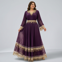 Prix de Gros Direct Usine – Nouvelle Robe Plissée Élégante Grande Taille pour Femme, Coupe Trapèze, avec Dentelle Superposée et Taille Haute – Collection Automne 2026