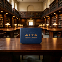 Couverture de certificat en cuir PU personnalisée avec logo en feuille d'or et texte personnalisé pour la remise des diplômes universitaires et scolaires