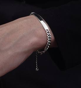 S925 argent sterling vintage personnalité horsecrop <span class=keywords><strong>bracelet</strong></span> hommes mode simple tout Thai argent <span class=keywords><strong>couple</strong></span> main bijoux - Product Image 3