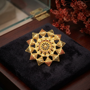 Wholesale 14K18K24K Micron Gold Forming Brooch or Saree Pin Traditional Dubai Style <b>Bridal</b> Brooches Saree Pins Fashion Brooches - Product Image 3
