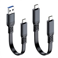 Kabel Data USB 3.0 Tipe-C Aluminium Alloy 10G Hard Drive Flat Fleksibel 60W Pengisi Daya Cepat Kabel Data Tipe C