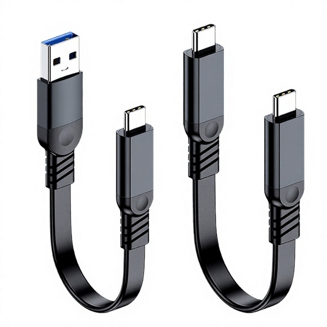 USB 3.0 Type-C Aluminum Alloy Data Cable 10G Hard Drive Flat Flexible 60W Fast Charger Data Cables Type c