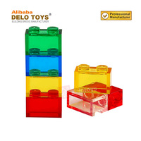 DELO TOYS (6 couleurs) Briques de construction en vrac DIY MOC Blocs de construction 1x2 en plastique ABS sans tube inférieur (N°3065)