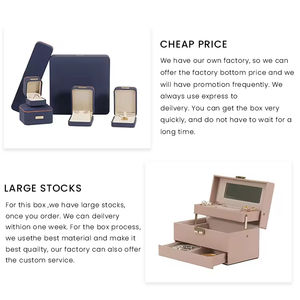 Set de Regalo con Empaque de Madera, Anillo de 6 Pulgadas, Caja Pequeña de Cartón, Caja de Joyería de Terciopelo Rosa, Bandeja de Exhibición de Joyas Personalizada - Product Image 6