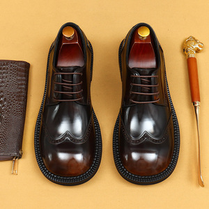 High-end Custom Genuine Leather Slip-Resistant Retro Fashionable Business Formal Oxford Style Casual <b>Shoes</b> for All Seasons - Product Image 1
