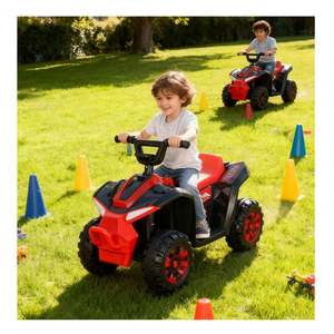 Coche de Juguete Eléctrico con Luces Suaves y Música, Flujo de Movimiento Hacia Adelante y Hacia Atrás, con Placa de Tracción Resistente, Base Roja, Potente Batería de 6V4Ah - Product Image 4