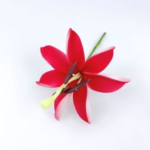 Nouvelles fleurs artificielles imprimées multicolores de 10 cm en forme de lys pour cheveux, accessoires pour femmes, fête hawaïenne - Product Image 5