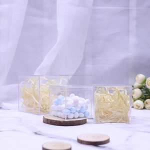 2*2*2'' faveur de mariage doux cube boîte cadeau en plastique bacs à bonbons boîte à bonbons en acrylique avec couvercle - Product Image 3