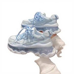 Zapatillas casuales con plataforma y suela gruesa para aumentar la altura 2026, para mujer, con parte superior de malla y suela de goma, con soporte de arco. - Product Image 1