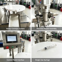 Pompe péristaltique automatique Hebo pour le remplissage de liquides, 3-30 ml, 4/6/8 buses, haute précision par gravité pour seringues