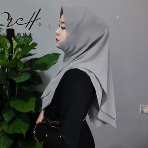 Hijab en mousseline de soie tendance <span class=keywords><strong>avec</strong></span> chapeau de soleil intégré, léger et respirant, pour femmes musulmanes - Product Image 5