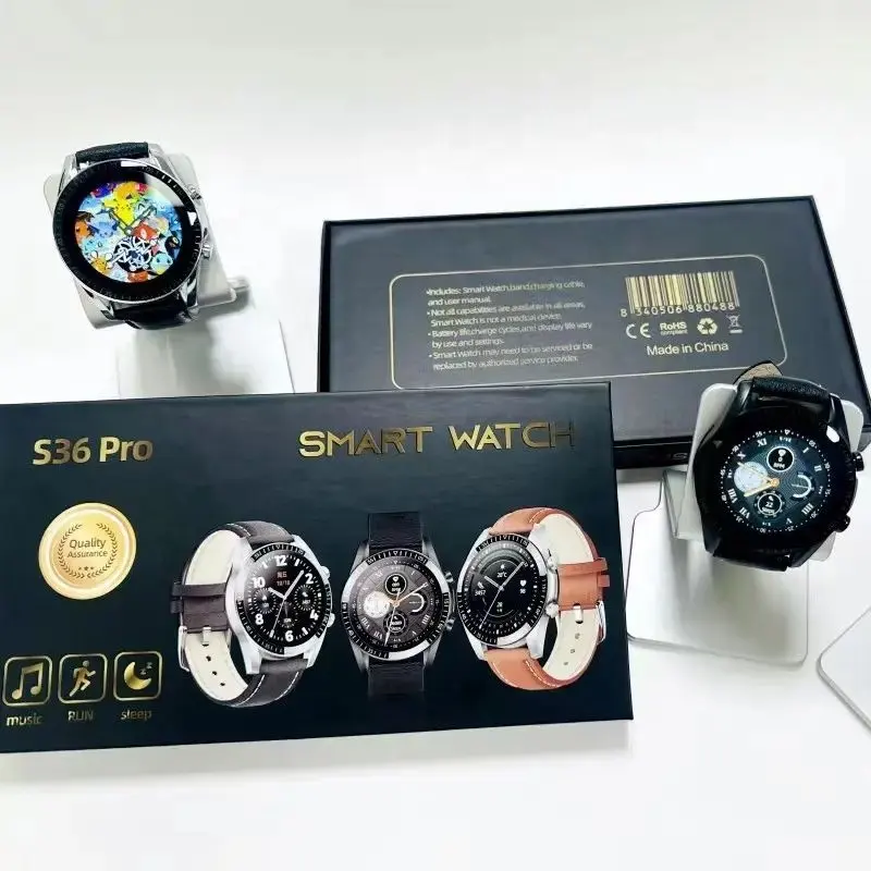 Hot Selling Round Smart Watch S36 Pro BT Call BT Music Heart Rate Smart Bracelet s36pro reloj inteligente smartwatch