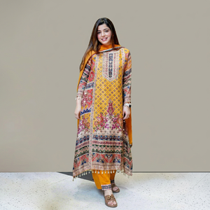 Ensemble Salwar Kameez en coton brodé traditionnel pour femmes, Kurta longue avec Dupatta, tenue décontractée, style Inde Pakistan - Product Image 1