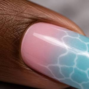 Uñas Postizas Onduladas Tropicales con Diseño Floral en Azul Agua, Uñas Acrílicas ODM OEM para <span class=keywords><strong>Vacaciones</strong></span> de Verano, Hechas a Mano, Venta al Por Mayor - Product Image 3