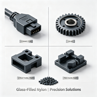 Glass-Filled Nylon 6 Pellets PA6 with Glassfiber Injection Molding Grade for Connectors & Gears