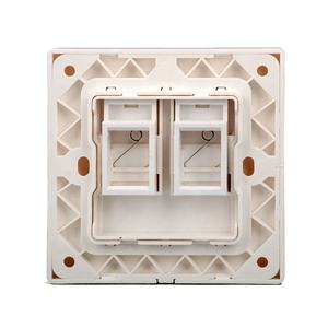 Placa de pared Ethernet mate tipo 86, 1 puerto Cat6, conector de pared dual hembra RJ45, acoplador Keystone en línea, plástico ABS, 86x86mm, telecomunicaciones - Product Image 2