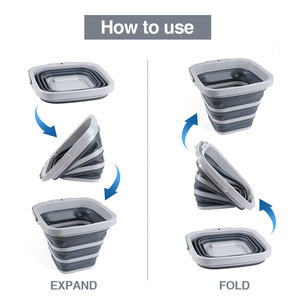 Портативное складное ведро из силикона и пластика, 10 л, квадратное, для уборки дома, 20 литров, компактное, для мытья полов - Product Image 6