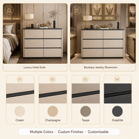 Lemari Perhiasan Kayu Lapis Modern Ramah Lingkungan Buatan Tangan dengan Finishing Cat Bakar, Desain Berdiri Sendiri untuk Interior Ritel