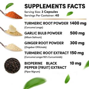 Cúrcuma de Alta Potencia, Curcumina, 120 Cápsulas, Suplemento para Apoyar la Salud del Corazón para Adultos, Suplemento de Cúrcuma y Curcumina - Product Image 2