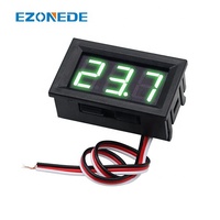 Voltmeter Digital Mini 0,56 Inci DC 0-30V dengan Layar LED Merah Hijau Biru, Pengukur Tegangan Baterai Mobil Otomatis