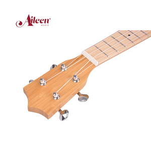 อูคูเลเล่คอนเสิร์ตสีธรรมชาติ 23 นิ้ว ทำจากไม้ไผ่ พร้อมสายสะพาย 2 ตัว (AU09L-23) - Product Image 3