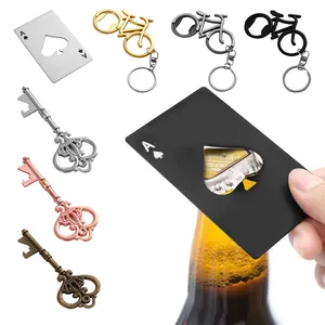 Abrebotellas portátil creativo de acero inoxidable para tarjetas de crédito, abridor de botellas personalizado para cerveza