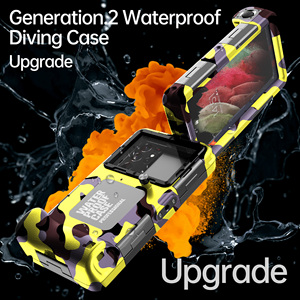 Neue Modische Tarnfarben-Gelbe Multifunktionale Unterwasser-HD-Fotografie 15M/50 Fuß IP68 Wasserdichte Universelle Tauch-Handyhülle - Product Image 2