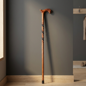 Handcrafted <b>Wooden</b> Walking <b>Stick</b> Ergonomic Handle Polished Walking Cane Traditional Design for Seniors Outdoor Use - Product Image 4