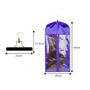Custom Logo Travel Hair Extensions Hanger Hairpieces Zipper Carrier Case Wig Storage Bag With Hanger