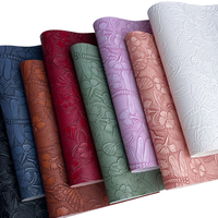 Tissu en cuir synthétique PU gaufré motif papillon de 0,85 mm pour vêtements, chaussures, canapés et sacs
