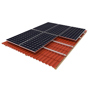 Installation facile Carreaux de structure d'alimentation en alliage d'aluminium Pv Systèmes de <span class=keywords><strong>fixation</strong></span> de montage de toit de panneaux solaires - Product Image 1