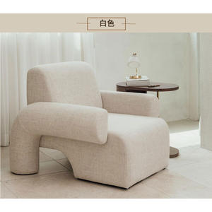 Sofá Individual de Estilo Nórdico, Forma Cuadrada, Tapizado en Tela de Pana, Silla para Sala de Estar, Diseño Moderno y Minimalista - Product Image 3