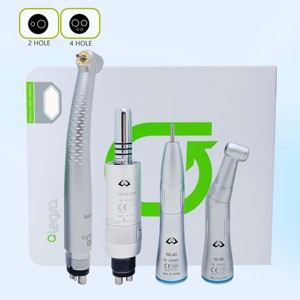 Turbin Gigi Kecepatan Rendah dengan Semprotan Air Internal, Handpiece Gigi 2/4 Lubang, Motor Udara/Contra Angle/Handpiece Lurus dengan Air Internal - Product Image 1