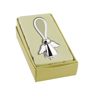 Llavero de PVC blanco con mosquetón de ángel, llavero de metal moderno, logotipo láser personalizable para llaves, hecho de aleación de zinc y hierro. - Product Image 2