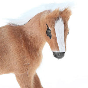 Simulation Faux Fur Animal Model <strong>Toy</strong> Handicraft <strong>Life</strong> <strong>Size</strong> Christmas Outdoor Home Decoration Light Brown <strong>Horse</strong> - Product Image 2