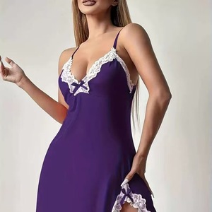Chemise de nuit sexy en dentelle de haute qualité pour femmes, <span class=keywords><strong>nuisette</strong></span>, vêtements de nuit, col en V, robe de nuit complète, lingerie, robe de nuit pour la maison, mariage - Product Image 6
