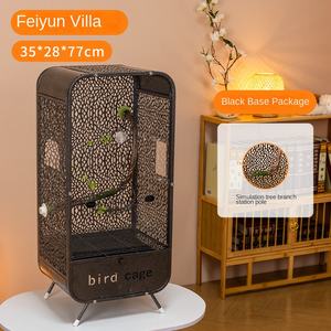 <span class=keywords><strong>Cage</strong></span> pour perroquet en fil de fer carré extra large avec barres horizontales-Manoir à plusieurs étages pour calopsitte, gris africain, ara - Product Image 5