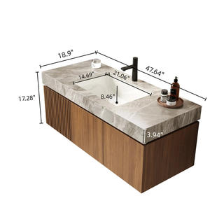 Oferta Especial: Gabinete de Baño Flotante con Espejo Montado en Pared de Madera Contrachapada - Product Image 6