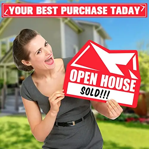 Open House Signs Large Corrugated Plastic Real Estate Agent Supplies with Arrows Double Side Directional Sign for Gar