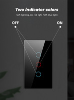 Interrupteur mural tactile intelligent en verre US compatible Tuya, connecté en WiFi, capacité 10A, prise en charge RF433 et Alexa pour les maisons